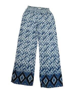 BeachLunchLounge Blue Ikat Wide Leg Palazzo Pants S